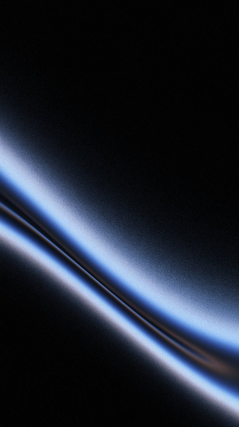 Abstract blue metallic wave bisecting a dark textured background with sleek minimalist curves and gradients.
