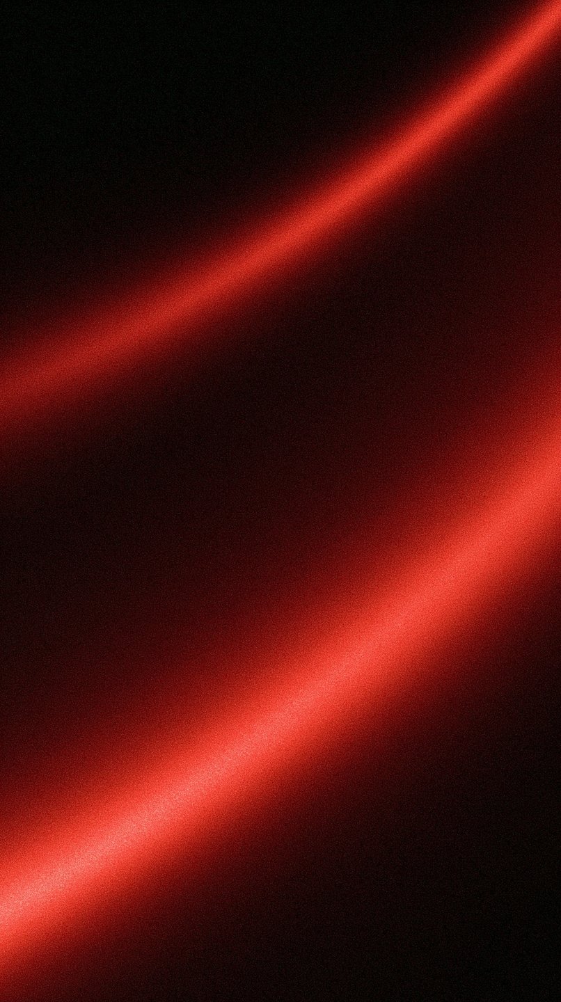 Abstract crimson light waves diagonal across a heavily textured black background with fine film grain.