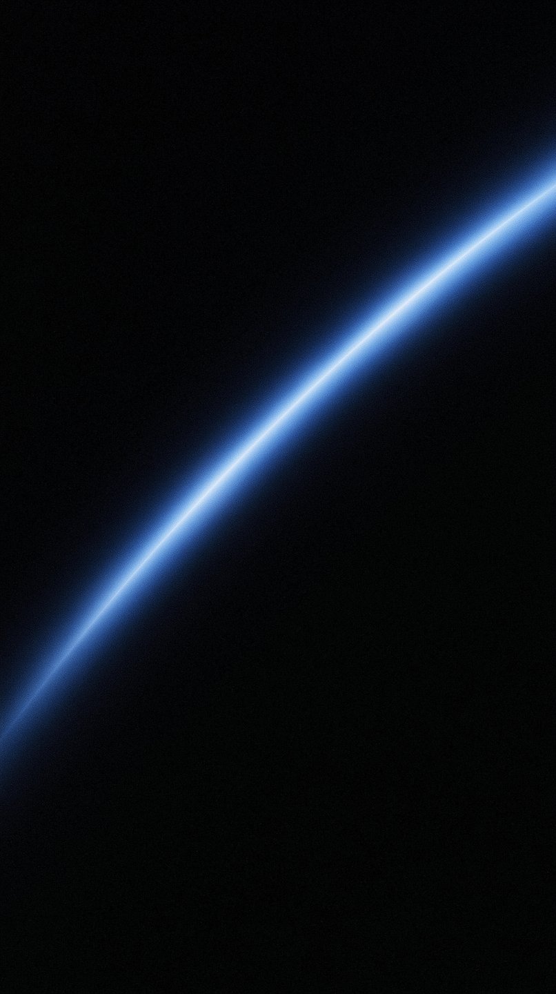 A single glowing blue light beam cuts diagonally across a solid black background in a minimalist style.