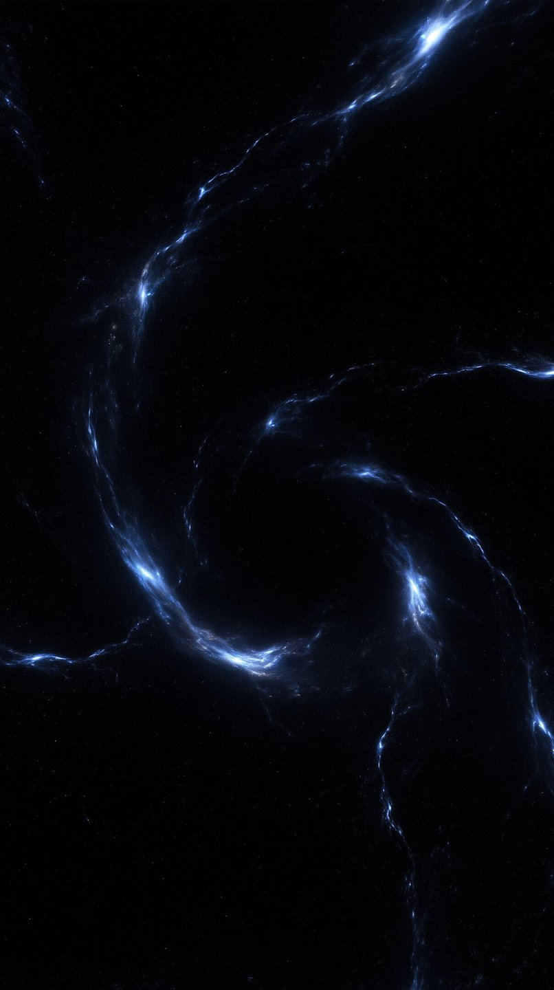 Metallic celestial humanoid profile emerging from a swirling blue stellar nebula against a dark starry void.