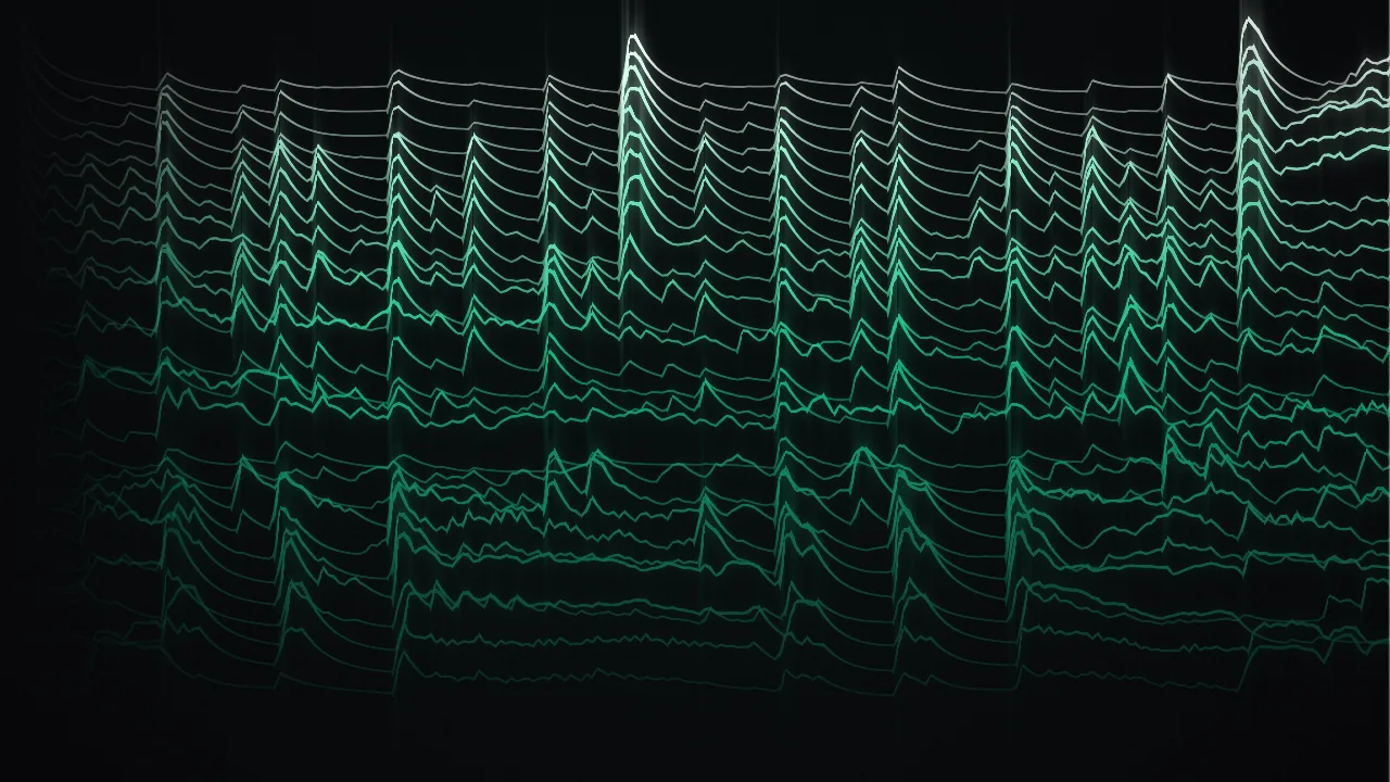 Threads mode: 28 threads, one per slice of the spectrum, across the last six seconds