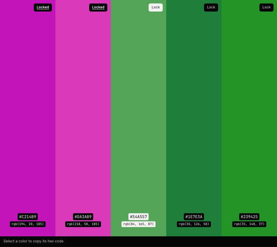 Two magenta bars marked Locked on the left, then three green bars