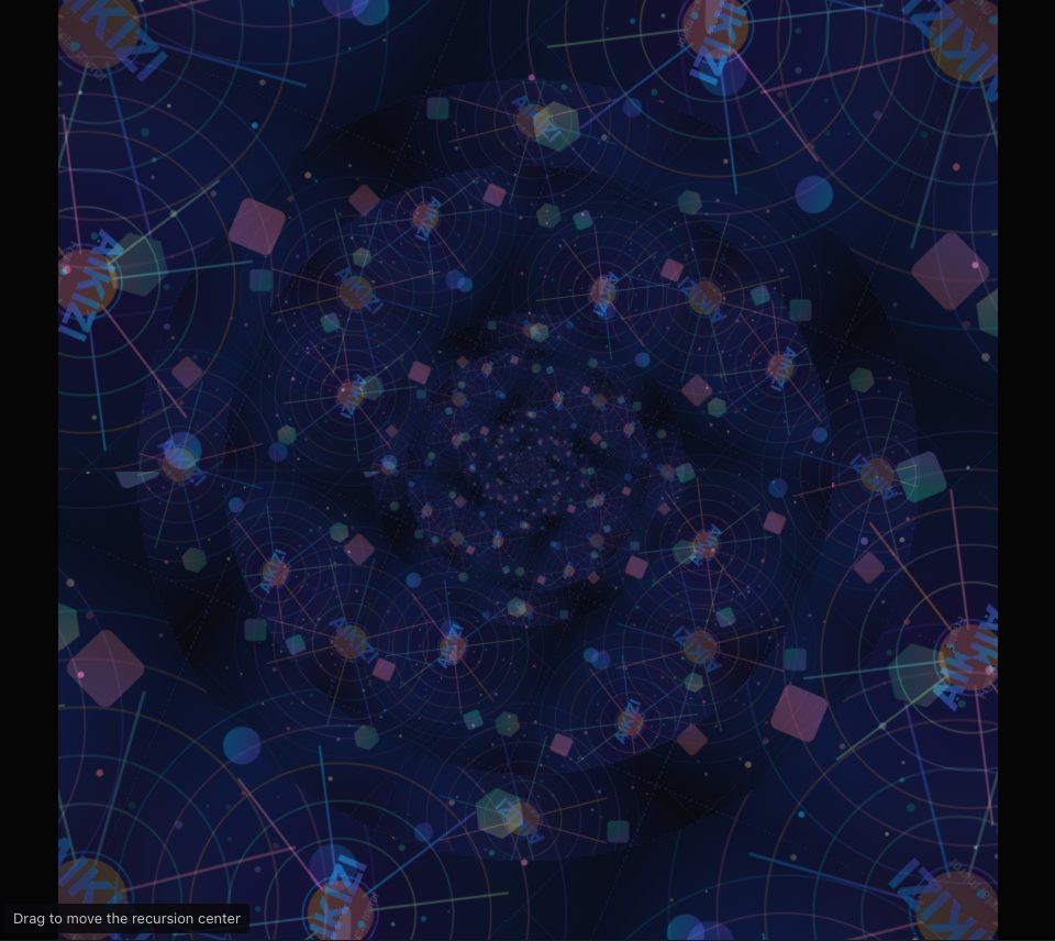 Copies of the sample picture winding inwards in a spiral