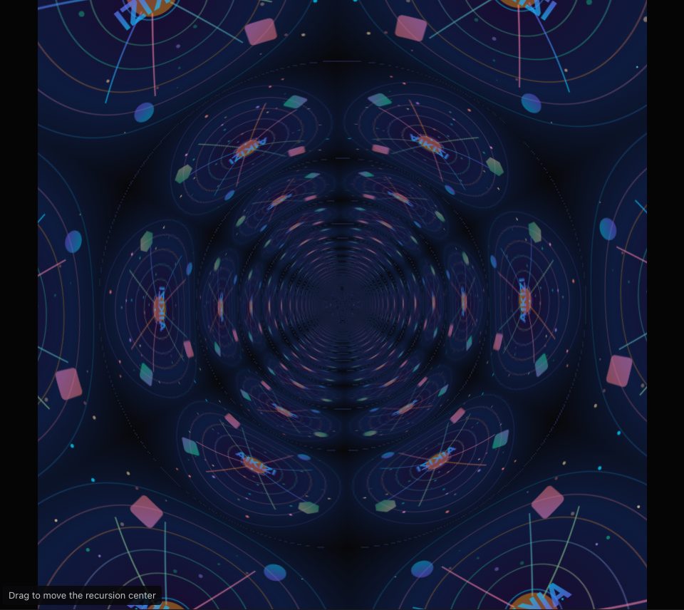 Copies of the sample picture set in rings around a tunnel that narrows to the centre