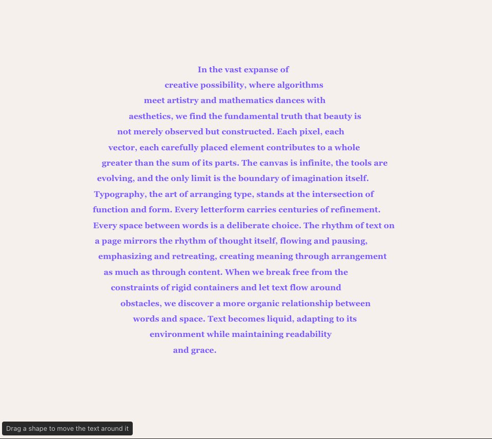 Bold violet serif text filling a circle on a cream frame
