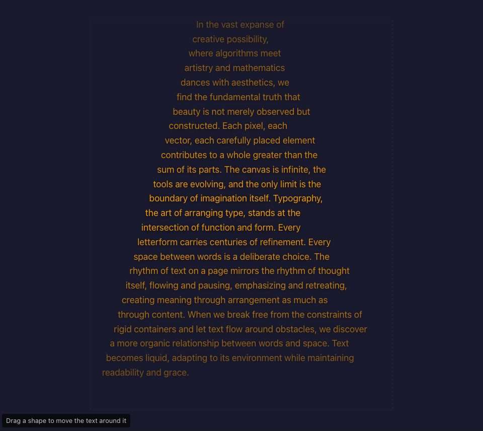 Gold text in a shape that widens from a short top line to long lines below, fading at top and bottom on deep blue