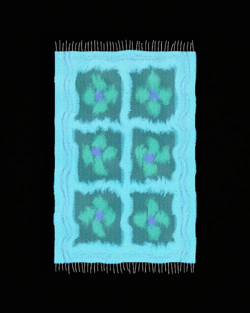 An ikat motif: soft-edged repeating blocks