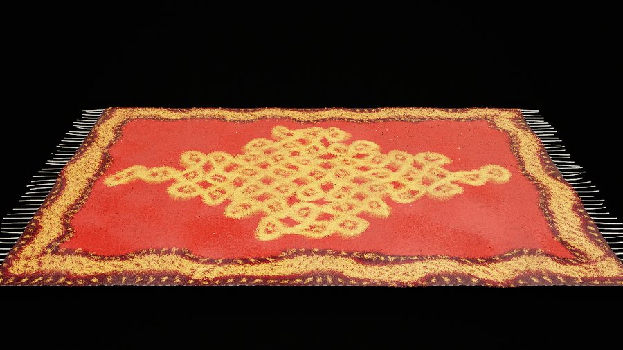 The same rug seen from its long side in a wide 16:9 frame